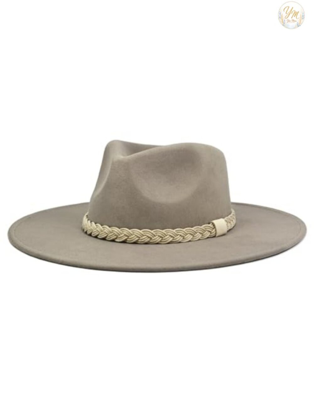 Wide Brim Felt Rancher Fedora Hat Vegan Suede Western Style
